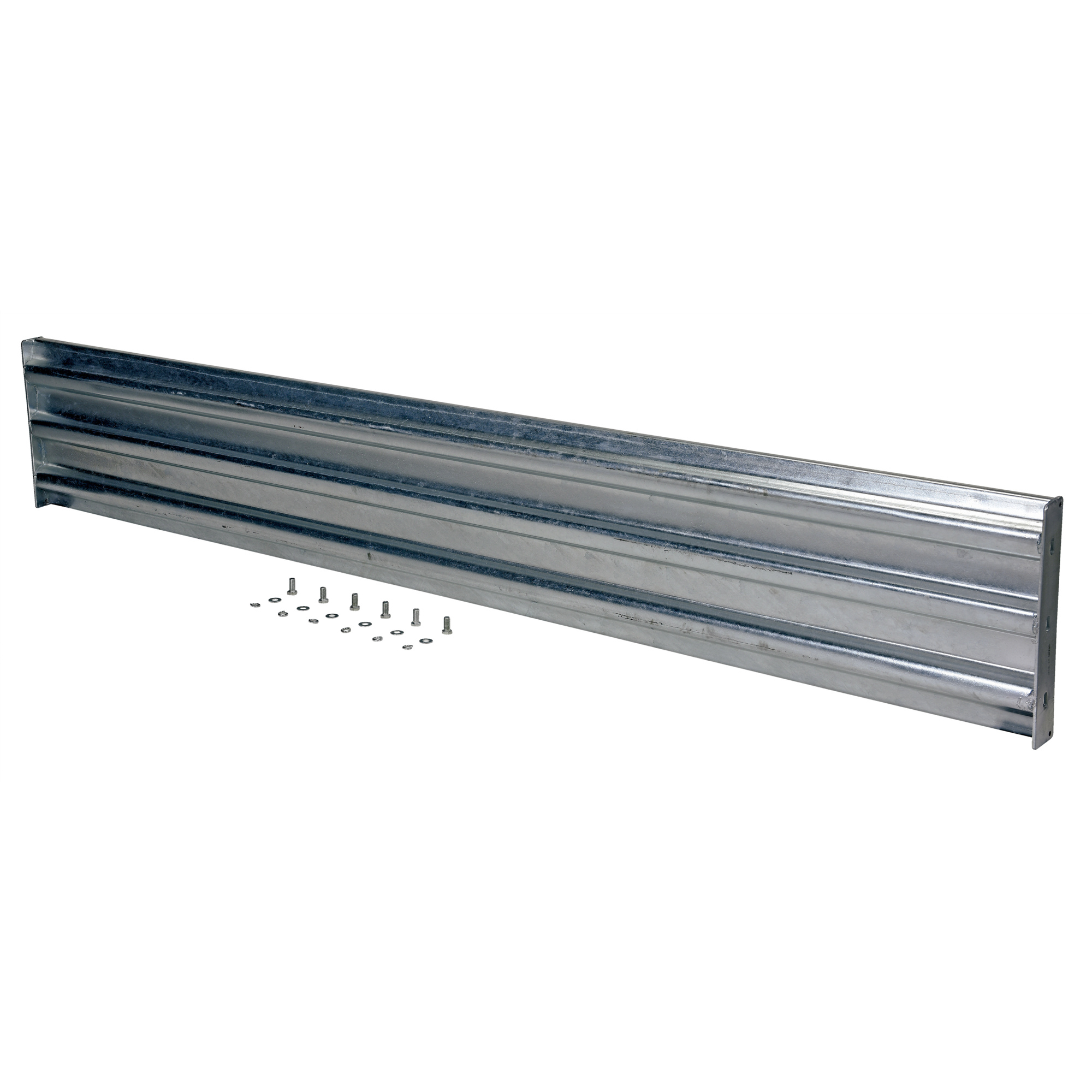 Vestil Galvanized Steel 3 Ribbed Bolt On Style Guard Rail 89.875 In. Length Gray